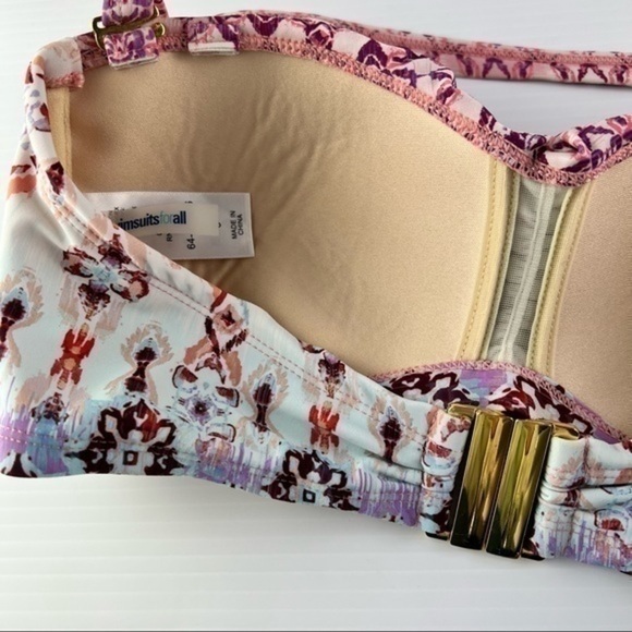 Swimsuit for all womens multicolor halter swim bikini top size 6 - Picture 5 of 7